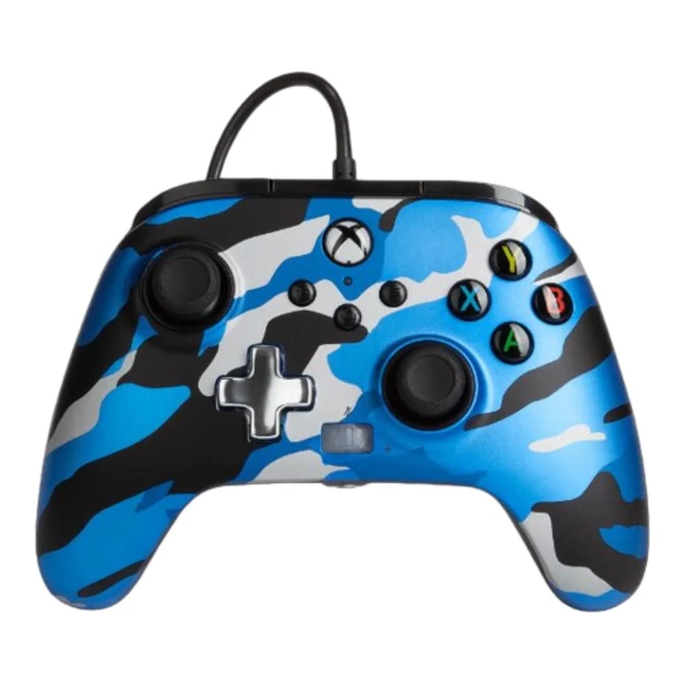 PowerA Enhanced Wired Controller for Xbox Series X|S - Blue Camo, Officially Licensed for Xbox