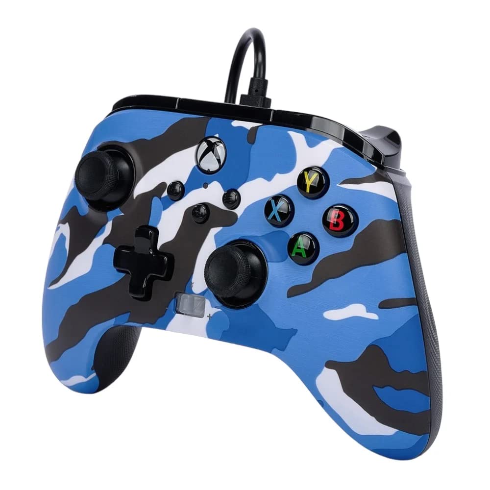 PowerA Enhanced Wired Controller for Xbox Series X|S - Blue Camo, Officially Licensed for Xbox